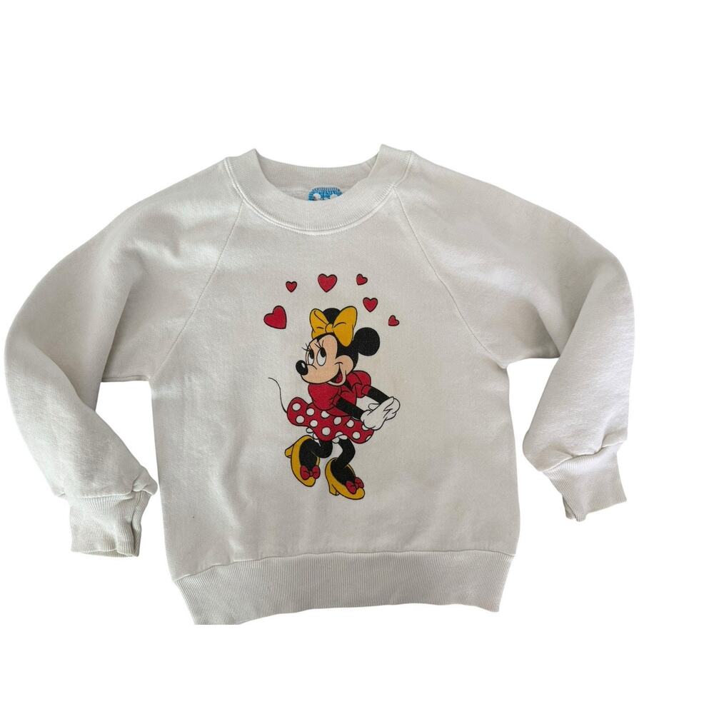 VTG Disney Character Fashion youth medium minnie mouse heart crewneck sweatshirt